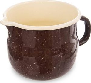 Orion Garnek garnuszek kubek emaliowany 1,2L BRĄZOWY z uchwytem i dzióbkiem 2