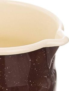 Orion Garnek garnuszek kubek emaliowany 1,2L BRĄZOWY z uchwytem i dzióbkiem 3