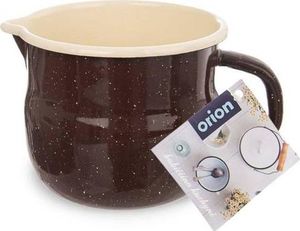 Orion Garnek garnuszek kubek emaliowany 1,2L BRĄZOWY z uchwytem i dzióbkiem 5