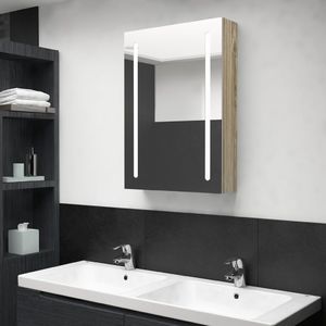 vidaXL Szafka łazienkowa z lustrem i LED, kolor dębu, 50x13x70 cm 1