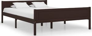 vidaXL Rama łóżka z litego drewna sosnowego, ciemny brąz, 160x200 cm 1