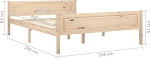 vidaXL Rama łóżka z litego drewna sosnowego, 160 x 200 cm 6
