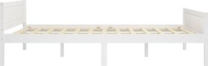 vidaXL Rama łóżka z litego drewna sosnowego, biała, 140 x 200 cm 3