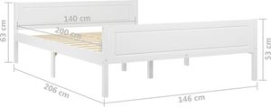 vidaXL Rama łóżka z litego drewna sosnowego, biała, 140 x 200 cm 6