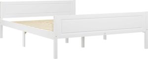 vidaXL Rama łóżka z litego drewna sosnowego, biała, 160 x 200 cm 2