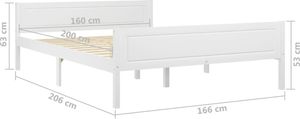 vidaXL Rama łóżka z litego drewna sosnowego, biała, 160 x 200 cm 6