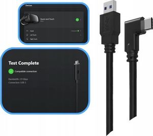 Vortex Virtual Reality Kabel 5m USB-A do Oculus Link Quest 2 + Taśma + Element mocujący 4