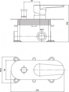 Bateria wannowa Cersanit Moduo podtynkowe chrom (S951-338) 2