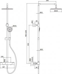 Zestaw prysznicowy Cersanit City chrom (S951-340) 2