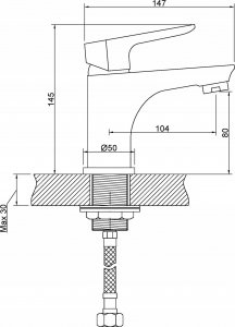Bateria umywalkowa Invena DOKOS BATERIA UMYWALKOWA CZARNY / CHROM 11