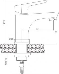 Bateria umywalkowa Invena DOKOS BATERIA UMYWALKOWA CZARNY / CHROM 8