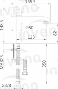 Bateria umywalkowa Invena INVENA SIROS BATERIA UMYWALKOWA CHROM 3