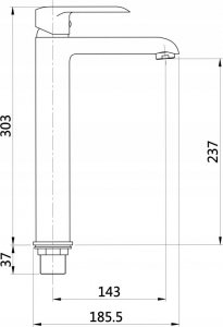 Bateria umywalkowa Invena INVENA SIROS BATERIA WYSOKA UMYWALKOWA CZARNA 2