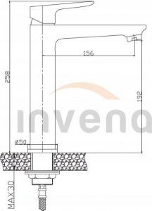 Bateria umywalkowa Invena INVENA SIROS BATERIA WYSOKA UMYWALKOWA CZARNA 7