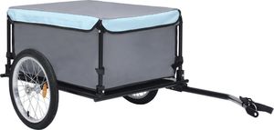 vidaXL Przyczepa rowerowa, transportowa, czarno-niebieska, 65 kg 1