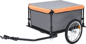 vidaXL Transportowa przyczepa rowerowa, szaro-pomarańczowa, 65 kg 1