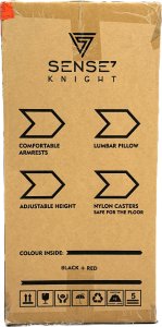 Fotel SENSE7 Knight materiałowy czarno-czerwony 10