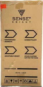 Fotel SENSE7 Knight materiałowy czarno-szary 10