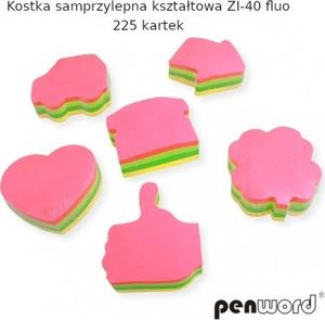 Penword KOSTKA SAMOPRZYLEPNA ZI-40 KSZTAŁTOWA FLUO 225 KARTEK Penword 1