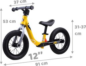 Rowerek biegowy Royalbaby Rower biegowy rama aluminiowa 12cal żółty (RO0130) 4