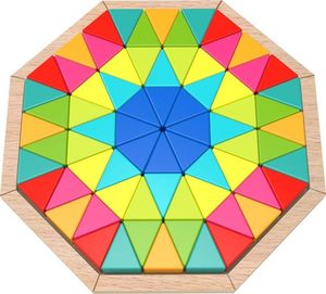 Tooky Toy TOOKY TOY Puzzle Ośmiokątne Drewniana Mozaika Edukacyjna (73el.) 1