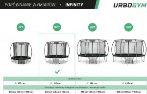 Trampolina ogrodowa Urbogym Infinity z siatką wewnętrzną 10 FT 312 cm 9