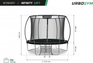 Trampolina ogrodowa Urbogym Infinity z siatką wewnętrzną 10 FT 312 cm 11