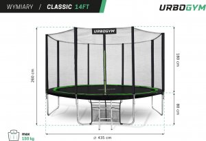 Trampolina ogrodowa Urbogym Classic z siatką zewnętrzną 14.5 FT 435 cm 8