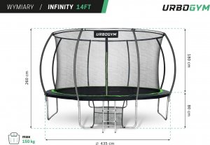 Trampolina ogrodowa Urbogym Infinity z siatką wewnętrzną 14.5 FT 435 cm 5