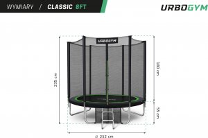 Trampolina ogrodowa Urbogym Classic z siatką zewnętrzną 8.5 FT 252 cm 3