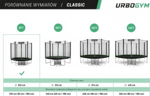 Trampolina ogrodowa Urbogym Classic z siatką zewnętrzną 8.5 FT 252 cm 6