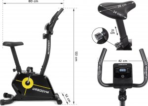 Rower stacjonarny Urbogym Rocky Yellow magnetyczny 16