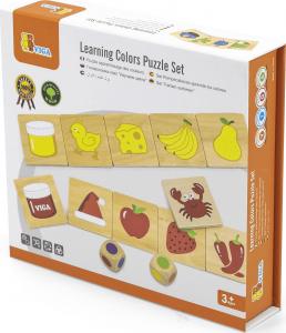 Viga Toys Gra Edukacyjna Drewniana Układanka Sortuj Dopasuj Kolory i Kształty 38 elementów 4