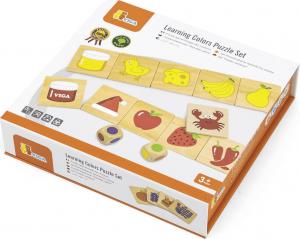 Viga Toys Gra Edukacyjna Drewniana Układanka Sortuj Dopasuj Kolory i Kształty 38 elementów 5