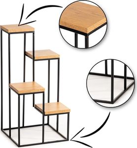 HowHomely Kwietnik stojący KASKADA 70 cm Dąb Lancelot LOFT 5