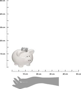 Atmosphera Skarbonka świnka z koroną biała 2