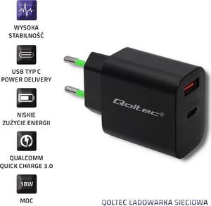 Ładowarka Qoltec 1x USB-A 1x USB-C 3 A (51713) 2