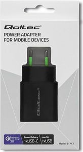 Ładowarka Qoltec 1x USB-A 1x USB-C 3 A (51713) 7