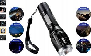 Latarka Latarka Taktyczna Led Cree Zoom Xml T6 Wodoodporna 8