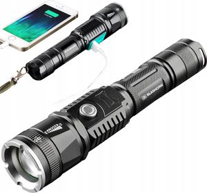 Latarka Taktyczna Latarka Led Cree Xml-T6 Zoom Z Powerbank 13