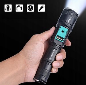 Latarka Taktyczna Latarka Led Cree Xml-T6 Zoom Z Powerbank 3