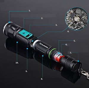 Latarka Taktyczna Latarka Led Cree Xml-T6 Zoom Z Powerbank 5