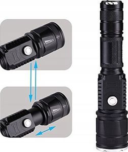 Latarka Taktyczna Latarka Led Cree Xml-T6 Zoom Z Powerbank 8