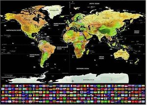 Iso Trade Mapa świata - zdrapka z flagami + akcesoria 1