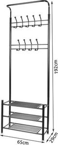 Iso Trade Wieszak na ubrania - stojak z półką na buty 9