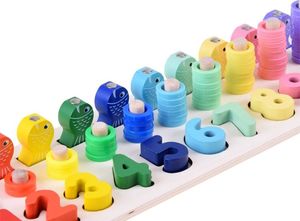 Factis Drewniana Edukacyjna Układanka Cyfry Wędka 5