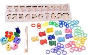 Factis Drewniana Edukacyjna Układanka Cyfry Wędka 6