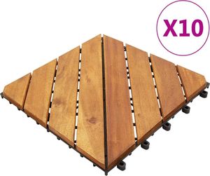 vidaXL Płytki tarasowe, 10 szt., 30x30 cm, lite drewno akacjowe 1