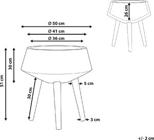 Beliani Doniczka na stojaku 50 x 50 x 30 cm złota VARDIANI 7