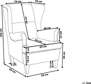Beliani Fotel szary ABSON 8